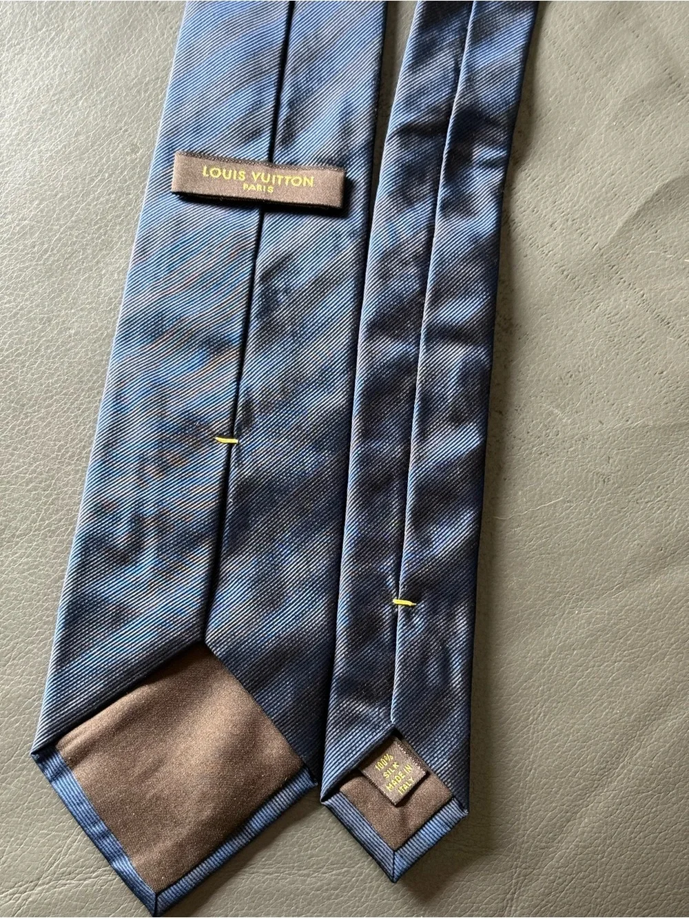 Men's Navy Blue Striped Tie Louis Vuitton - Men’s tie blue tie gift for husband